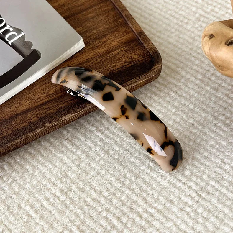 Retro Leopard Hairpins Spring Clip Colorful Acetate Hair Clips for Women Elegant Exquisite Barrettes Fashion Hair Accessories - Curl and Collar