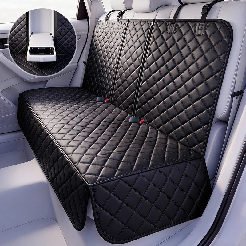 Pet Car Seat Isolation Mat Dog Travel Special Cushion Anti Dirty Waterproof Rear Back Seat Cover for Pets Car Accessories - Curl and Collar
