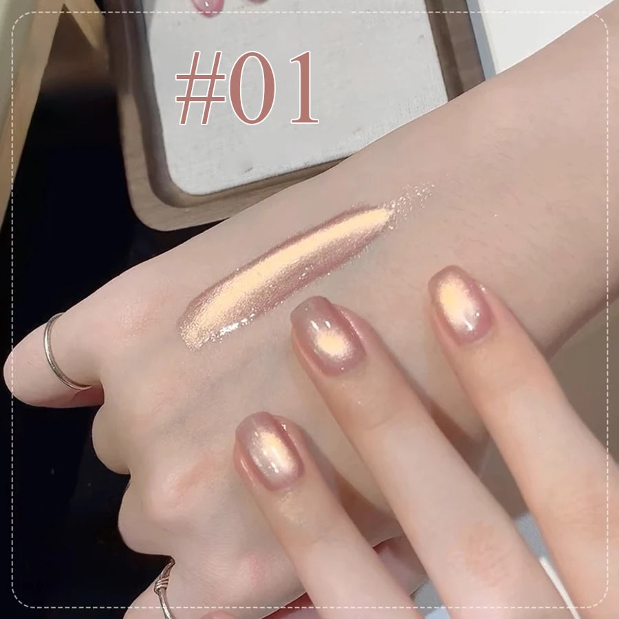 1-12pcs SHAKA Autumn Tanhua Cat Eye Pink Transparent Color Gel Nail Polish 2026 New Simple And Generous Halloween Nail Gel - Curl and Collar
