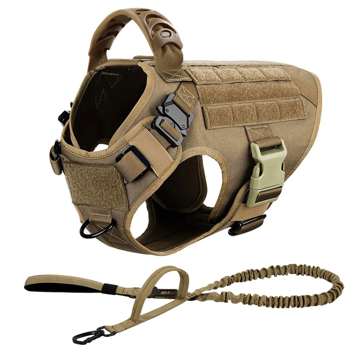 Large Dog Harness And Leash Set Pet German Shepherd Malinois Training Walking Vest Dog Harness And Collar For Medium Large Dogs - Curl and Collar
