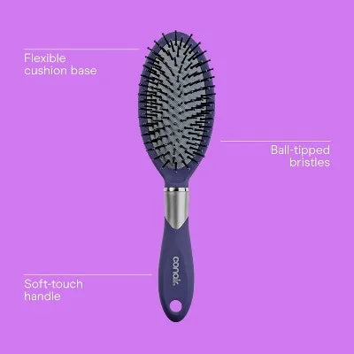 Detangling Hair Brush for Women & Men – Ball-Tipped Bristles, Cushion Styling Brush for Daily Hair Care - Curl and Collar