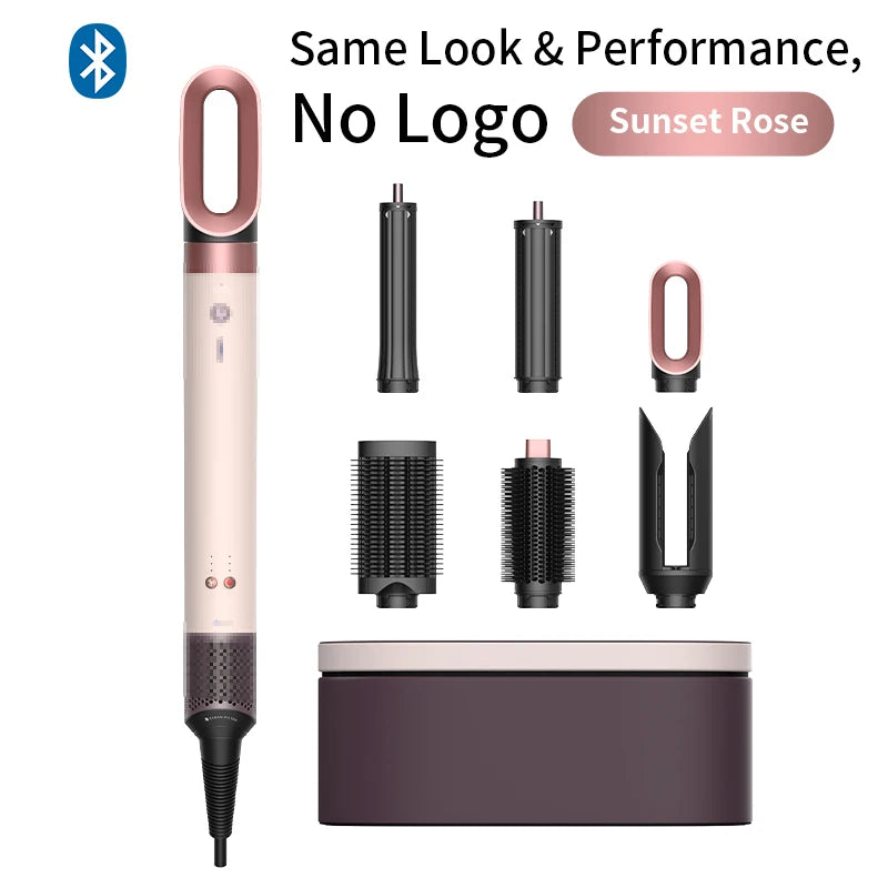 7 in 1 Multi Hair Dryer StylerHS09 Auto-Curling Barrel Hot AirBrush Soft Straightening BrushNegative Ion Fast Dry NozzleGift Box - Curl and Collar