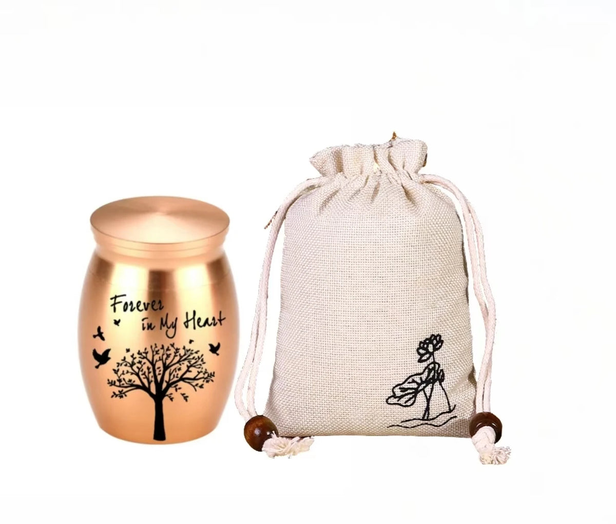 Hot Sale 7 Colors Tree of Life Design Cremation Urn Pet Memorials and Gifts Mini Made of Aluminum Alloy Urns - Curl and Collar