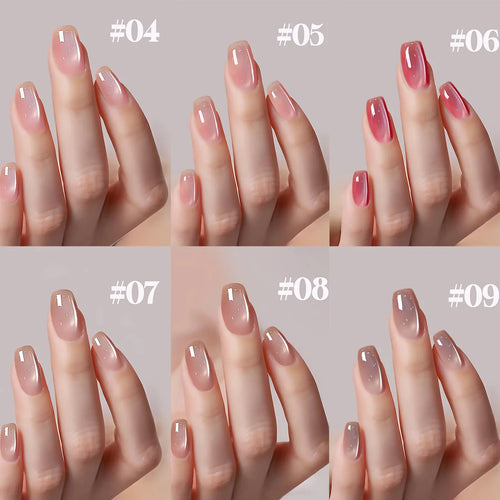 1-12pcs SHAKA Autumn Tanhua Cat Eye Pink Transparent Color Gel Nail Polish 2026 New Simple And Generous Halloween Nail Gel - Curl and Collar