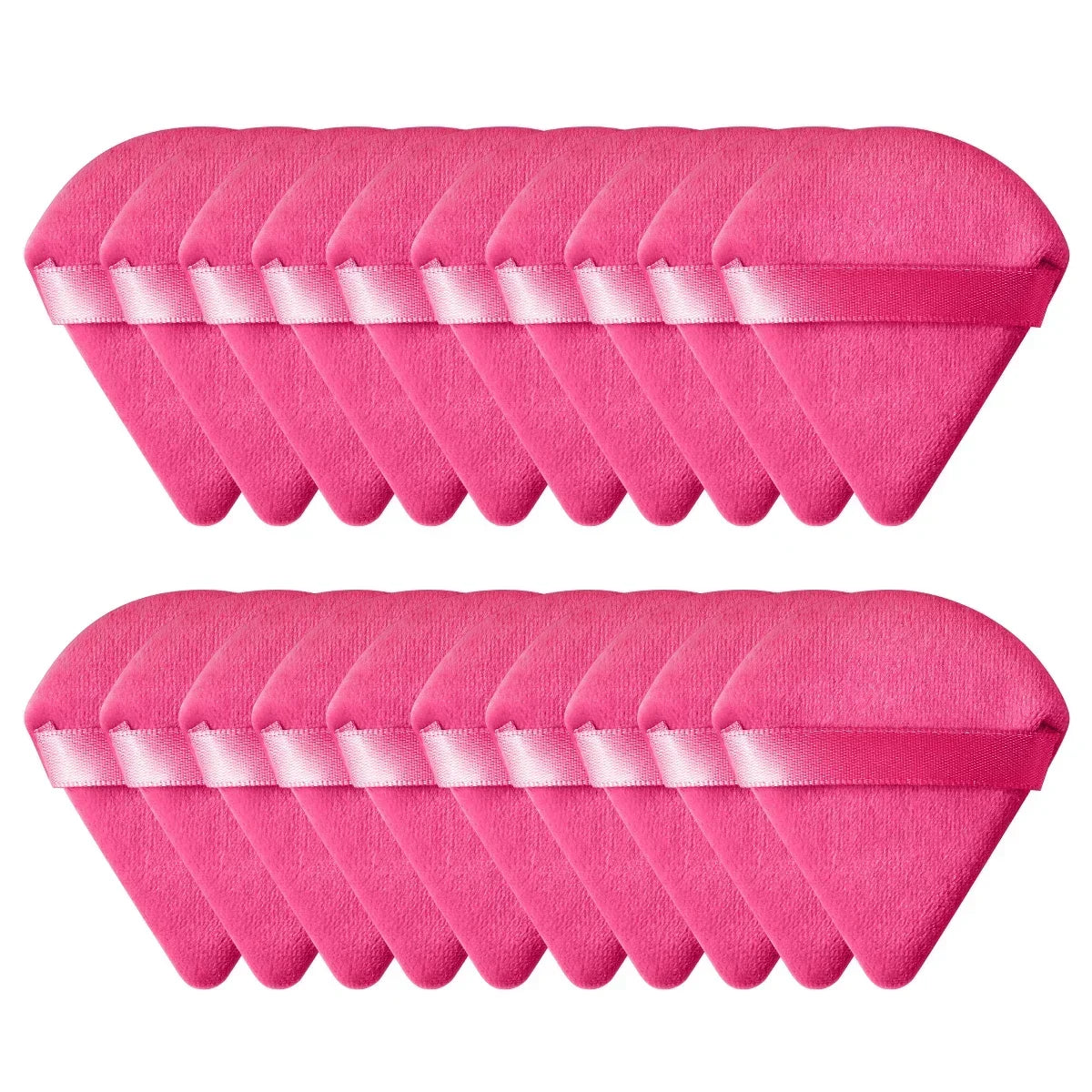 10/20Pcs Triangle Velvet Powder Puff Pizza Flours Mini Face Makeup Sponge Cosmetics Washable Lightweight Makeup Tool - Curl and Collar
