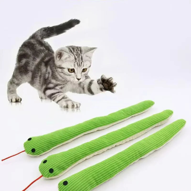 Interactive Snake‑Shape Pet Chew Toy, Bite‑Resistant Plush Sound Toy Teeth‑Cleaning for Kittens Puppies Small Pets - Curl and Collar
