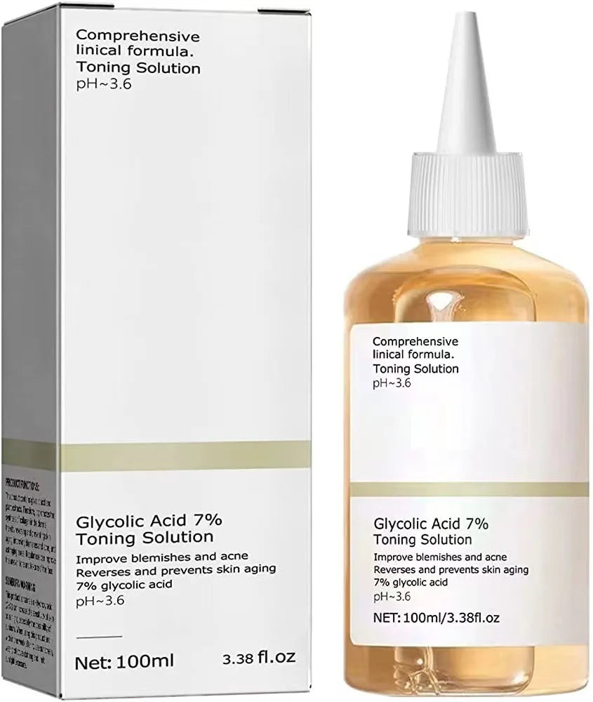 100ml Glycolic Acid 7% Toning Solution To Remove Acne and Moisturize Skin Rejuvenating Lotion - Curl and Collar