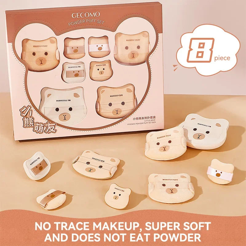 Soft Marshmallow Air Cushion Sponge Powder Puff Dry Wet Dual Use For Liquid Foundation Base Daily Cosmetic Makeup Tool - Curl and Collar