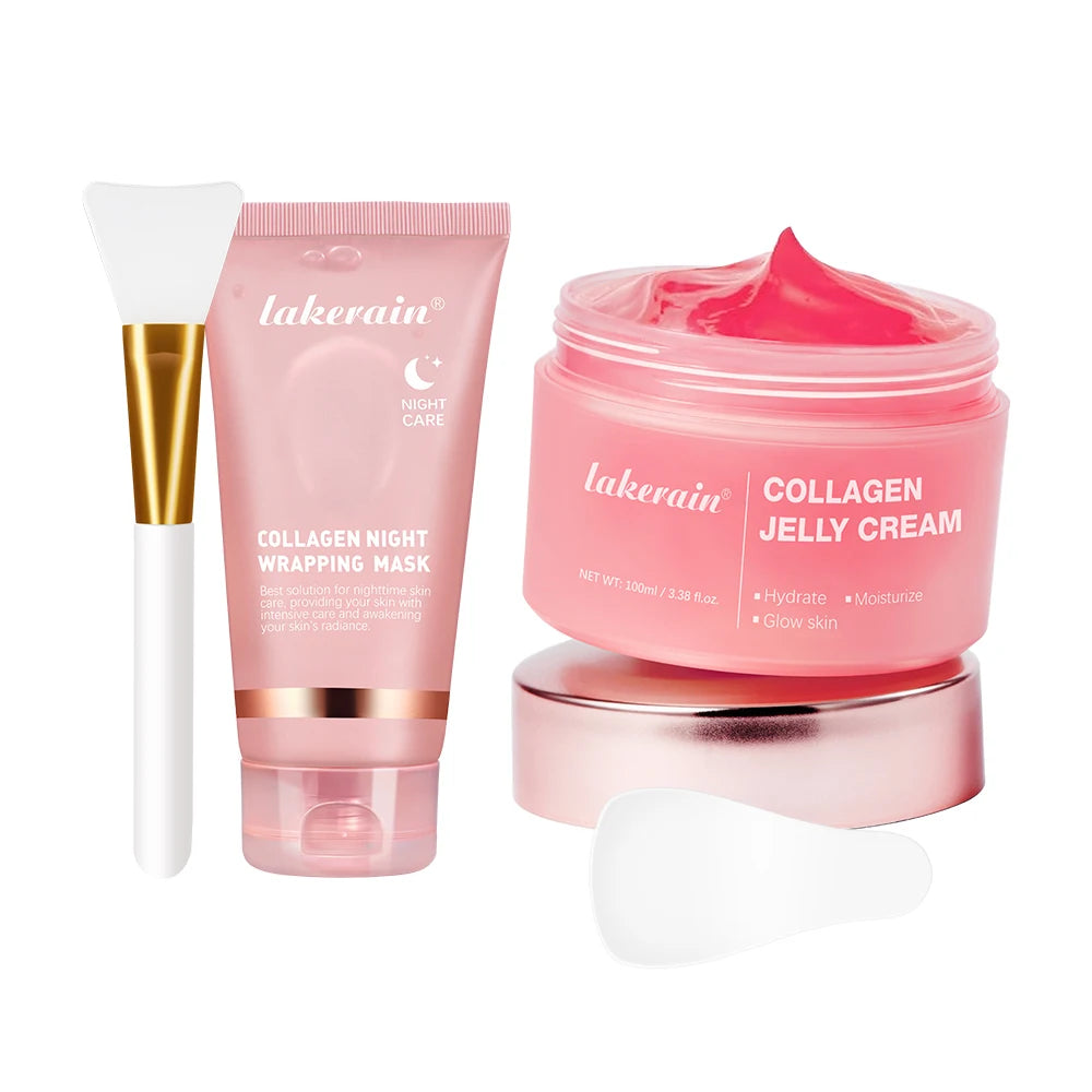 Korean Deep Collagen Mask Peel Off Mask Face Anti Wrinkle Lifting Skin Care Masks Bio Pack Night Wrapping Woman Overnight Skin - Curl and Collar