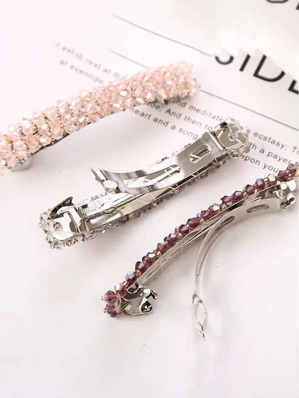 4pcs Crystal Decor Hair Clip Royal Claw Clips Hair Claws Hair Barrettes, School Stuff, Hair Accessories, Head Accessories, Curl and Collar