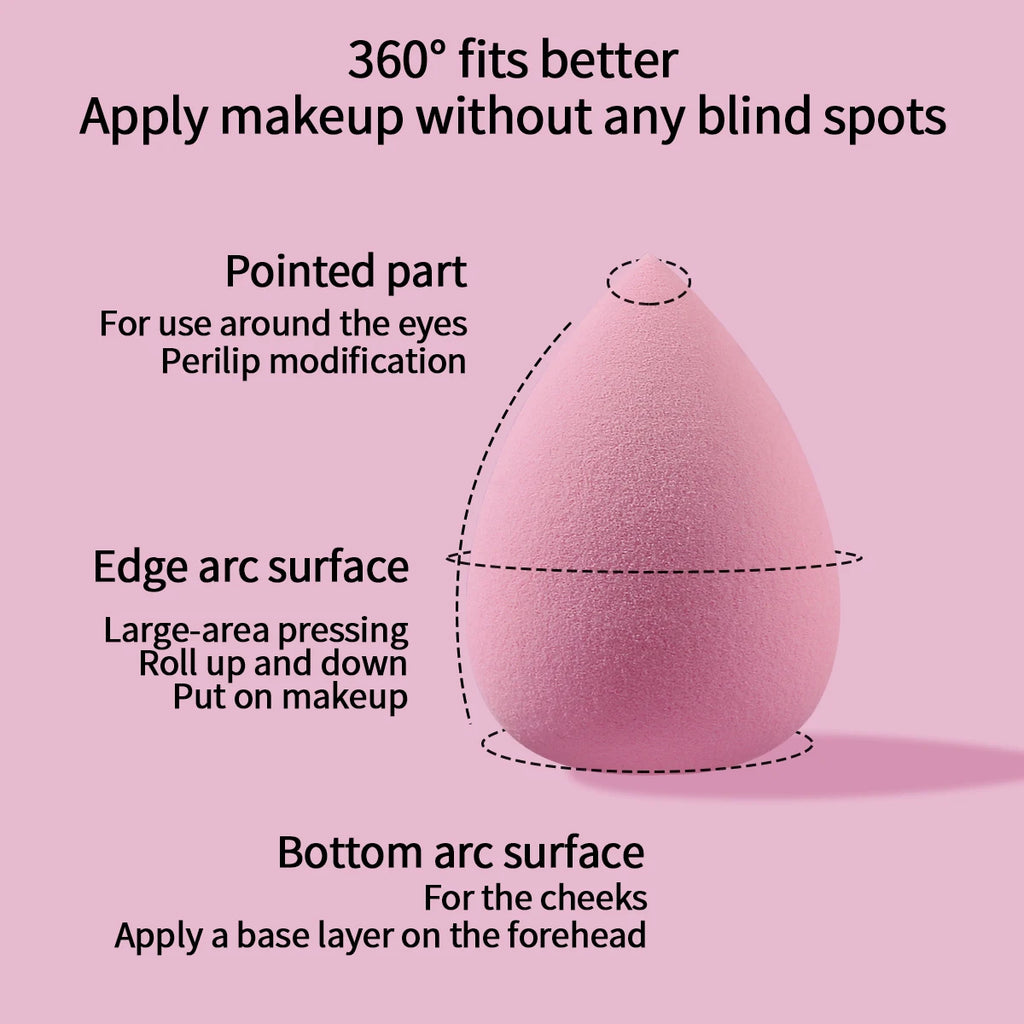 100/50/30/25/20/12PCS XL Super Affordable Large Soft Makeup Sponge Beauty Egg Set, No Powder Sticking Portable Makeup Tool - Curl and Collar