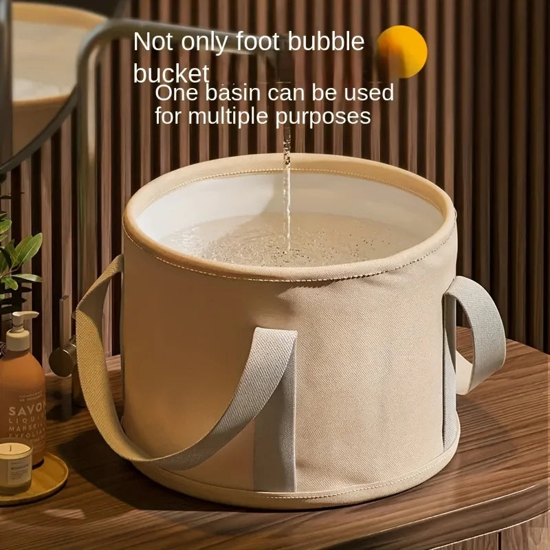 Foldable Foot Soak Bath Tub – Portable Deep Foot Spa Basin with Heat Retention - Curl and Collar