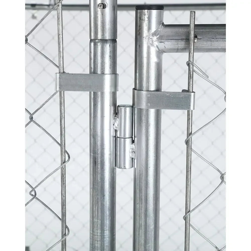 79 Large Outdoor Dog Kennel - Heavy Duty Galvanized Steel Playpen with UV-Resistant Cover - Curl and Collar