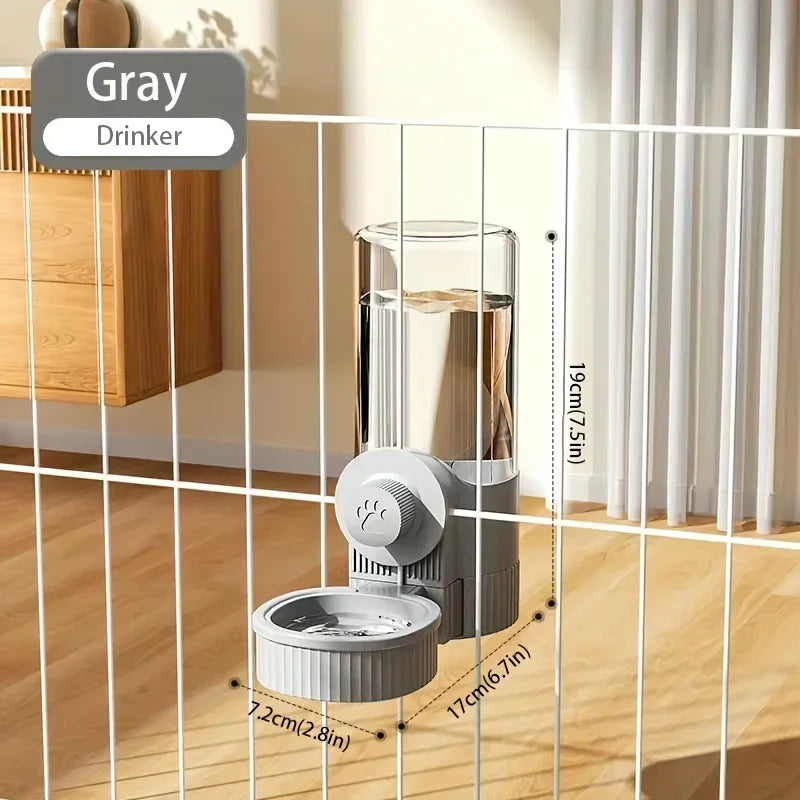 Suit Pet Hanging Water Dispenser Cat Automatic Feeder Dog Hanging Cage Drinking Water and Eating Supplies Cat Bowl Dog Food Bowl - Curl and Collar