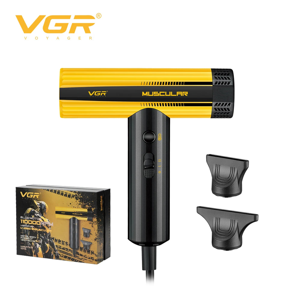 VGR Hair Dryer Professional Hair Dryer Machine Negative Ion Blow Dryer BLDC Motor 110000 RPM Hair Salon for Household Use V-469 - Curl and Collar