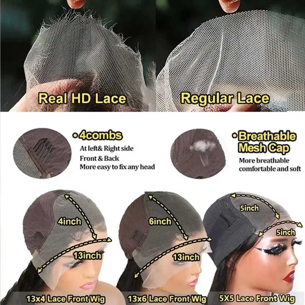 Highlight Wigs Colored Straight Lace Front Human Hair Wigs For Women Honey Blonde Straight 13x4 Hd Lace Frontal Wigs Human Hair - Curl and Collar