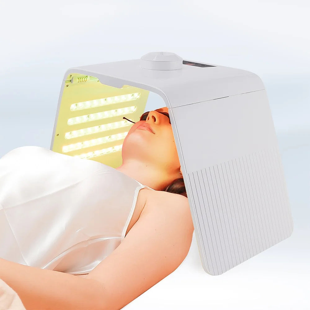 Foldable 7 Color LED Photon Facial Body Beauty Machine Skin Rejuvenation Light Nano Spray Equipment Home Skin Care SPA Instrument - Curl and Collar